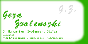 geza zvolenszki business card